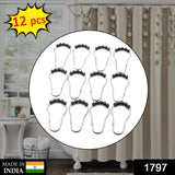 1797 Stainless Steel Bath Drape Clasp Curtain Hooks (Pack of 12 Pcs) - SWASTIK CREATIONS The Trend Point