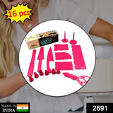 2691 16 Pc Cake Decor Tools used while making of cakes and pastries in all kinds of places like household and bakery etc. - SWASTIK CREATIONS The Trend Point