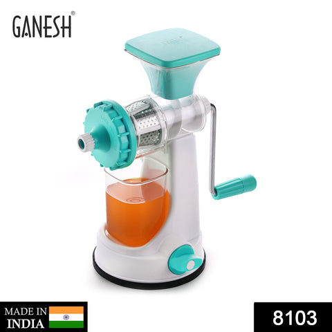 8103 Ganesh Kitchenware Plastic Hand Juicer New Smart Fruit & Vegetable Multipurpose Juicer (Color:Random Green,Blue,Red,Orange) ( Colors May Vary )  (Multicolor Pack of 1) - SWASTIK CREATION
