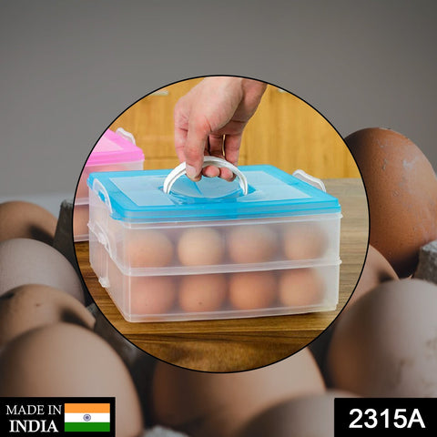 2315A Double Layer 24 Grid Egg Storage Box for Egg Storage Container - SWASTIK CREATIONS The Trend Point