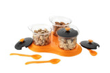 0609 Multipurpose Dining Set Jar and tray holder, Chutneys/Pickles/Spices Jar - 3pc - SWASTIK CREATIONS The Trend Point