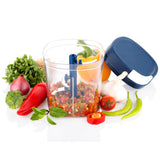 2897 Plastic Handy Chopper 1100ml Kitchen Chopper with 6 Blades and 1 Plastic Whisker, Multipurpose Manual Chopper, Vegetable & Fruit Cutter Chopper - SWASTIK CREATIONS The Trend Point