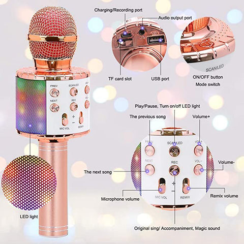 6438 Wireless Bluetooth Recording Condenser Handheld Microphone Bluetooth Speaker Audio Recording Karaoke with Mic (Multicolor 1 Pc) - SWASTIK CREATIONS The Trend Point