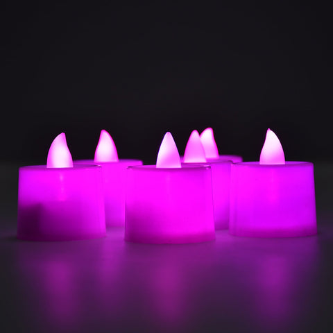 6632 Pink Flameless LED Tealights, Smokeless Plastic Decorative Candles - Led Tea Light Candle For Home Decoration (Pack Of 24) - SWASTIK CREATIONS The Trend Point