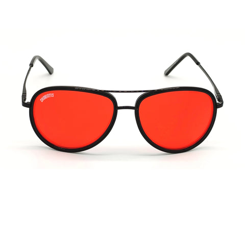Choriotis-3134 Tissaia Aviator Red-Black Sunglasses For Men & Women~CT-3134
