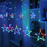 3386 12 Stars LED Curtain String Lights with 8 Flashing Modes for Home Decoration, Diwali & Wedding LED Christmas Light Indoor and Outdoor Light ,Festival Decoration (Multicolor)