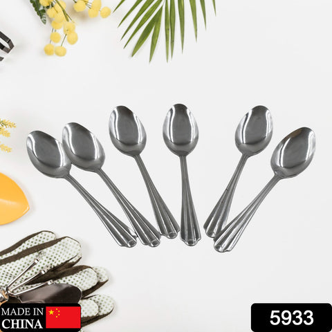 5933 Stainless Steel Spoon Set of 6, Table Spoon Great Housewarming Gift, Food Grade Silverware for Home, Kitchen or Restaurant - Mirror Polished