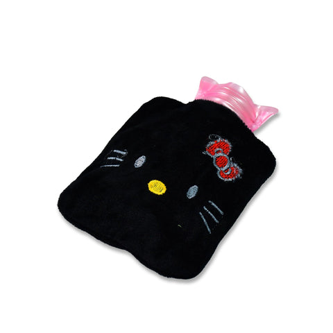 6513 Black Hello Kitty small Hot Water Bag with Cover for Pain Relief, Neck, Shoulder Pain and Hand, Feet Warmer, Menstrual Cramps. - SWASTIK CREATIONS The Trend Point