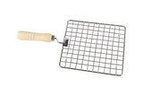 2086 Kitchen Square Stainless Steel Roaster Papad Jali, Barbecue Grill with Wooden Handle - SWASTIK CREATIONS The Trend Point