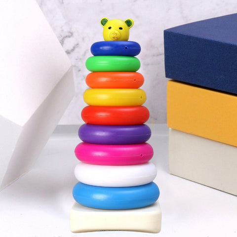 8015 Plastic Baby Kids Teddy Stacking Ring Jumbo Stack Up Educational Toy 9pc - SWASTIK CREATIONS The Trend Point