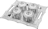 2218 Dry Fruit Air Tight Bowls Tray with Lids 4 Section Snacks Mukhvas Dani - SWASTIK CREATIONS The Trend Point