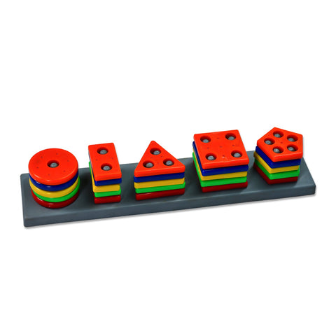 4434 Geometric Brick with box- 5 Angle Matching Column Blocks for Kids - Preschool Educational Learning Toys. 