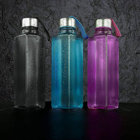 2669 3Pc Set Square Bottle 1000ml Used for storing water and beverages purposes for people. - SWASTIK CREATIONS The Trend Point