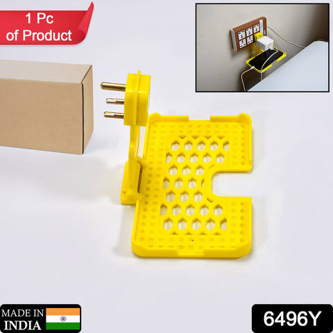 6496Y Multi-Purpose Wall Holder Stand for Charging Mobile Just Fit in Socket and Hang (Yellow) - SWASTIK CREATIONS The Trend Point