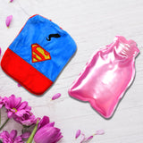 6530 Superman Print small Hot Water Bag with Cover for Pain Relief, Neck, Shoulder Pain and Hand, Feet Warmer, Menstrual Cramps. - SWASTIK CREATIONS The Trend Point