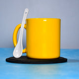 4948 Yellow Coffee Mug With Spoon Ceramic Mugs to Gift your Best Friend Tea Mugs Coffee Mugs Microwave Safe. - SWASTIK CREATIONS The Trend Point