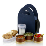 0128 Steel Lunch Box Set (5 pcs, Black) - SWASTIK CREATIONS The Trend Point