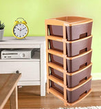 1151 5tier Plastic Modular Drawer System For Multiple Use (Brown colour) - SWASTIK CREATIONS The Trend Point