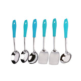 2701 6 Pc SS Serving Spoon With stand used in all kinds of household and kitchen places for holding spoons etc. - SWASTIK CREATIONS The Trend Point
