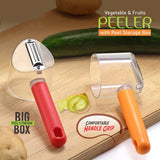 2882 Home Kitchen Cooking Tools Peeler With Container Stainless Steel Carrot Cucumber Apple Super Fruit Vegetable Peeler - SWASTIK CREATIONS The Trend Point