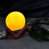 6273 Moon Night Lamp Yellow Color with Wooden Stand Night Lamp for Bedroom - SWASTIK CREATIONS The Trend Point