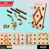 4432 Wooden Alphabets Construction Puzzle Toys For Kids 3 To 5 Years | Great Tool For Teaching Letters, Numbers & Common Shapes. - SWASTIK CREATIONS The Trend Point