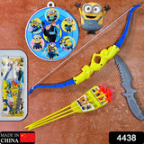 4438 Plastic Archery Bow and Arrow Toy Set with single knife and 3pc Arrow and Target Board, - SWASTIK CREATIONS The Trend Point