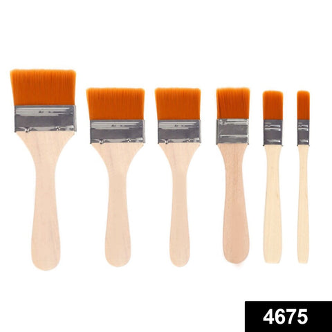 4675 Artistic Flat Painting Brush - Set of 6 - SWASTIK CREATIONS The Trend Point