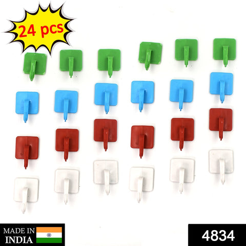 4834 Heavy Duty Self Adhesive Sticky Wall Hooks (Pack Of 24) - SWASTIK CREATIONS The Trend Point
