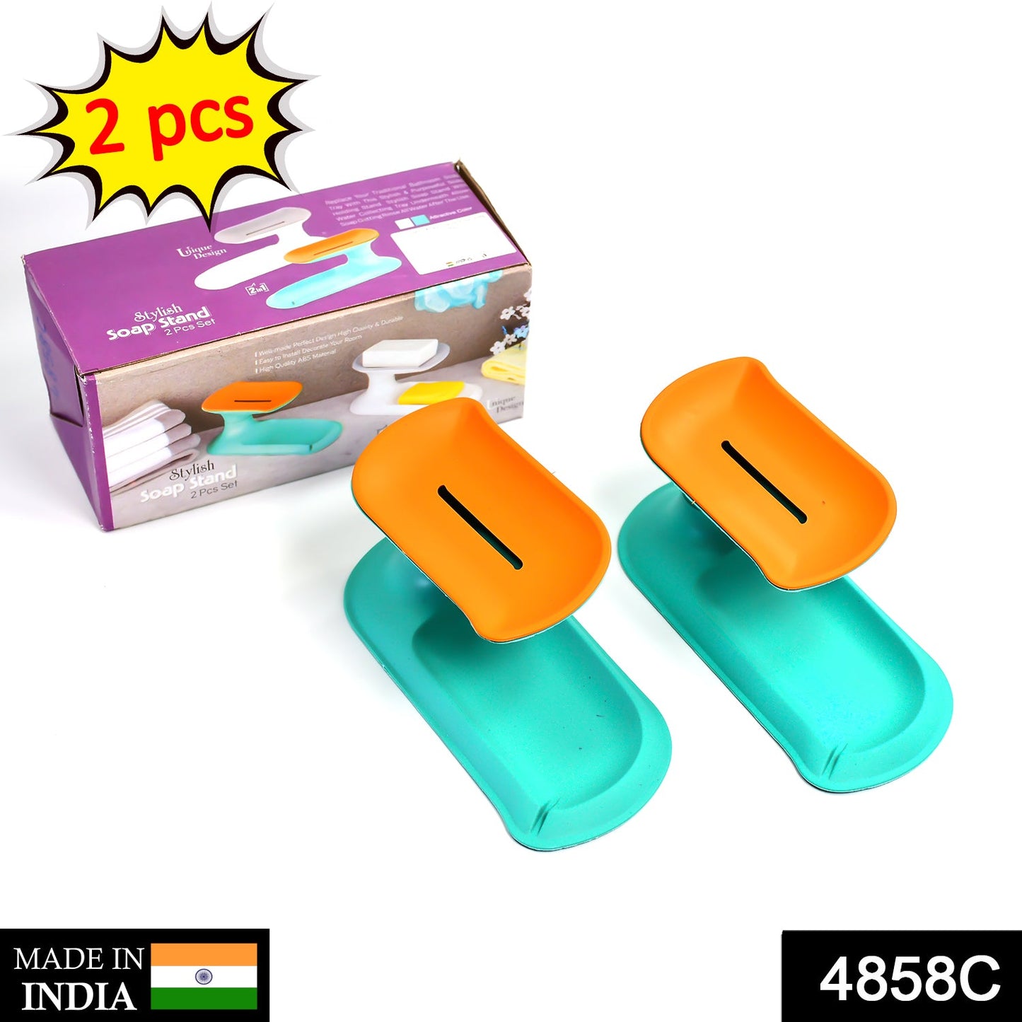 4858C Plastic Double Layer Soap Dish Holder| Decorative Storage Holder Box for Bathroom, Kitchen, Easy Cleaning ,Soap Saver. - SWASTIK CREATIONS The Trend Point SWASTIK CREATIONS The Trend Point