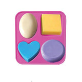 0773 Silicone Circle, Square, Oval and Heart Shape Soap And Mini Cake Making Mould 