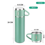 2834 Stainless Steel Vacuum Flask Set with 3 Steel Cups Combo for Coffee Hot Drink and Cold Water Flask Ideal Gifting Travel Friendly Latest Flask Bottle. (500ml) - SWASTIK CREATIONS The Tren