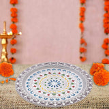 2235 Silver Plated Pooja Thali - SWASTIK CREATIONS The Trend Point