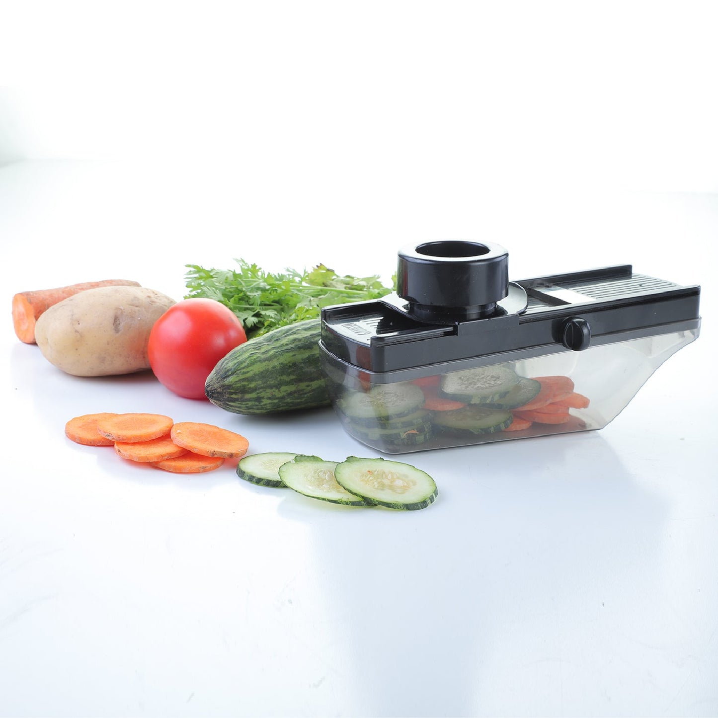8101 Ganesh Plastic Vegetable Slicer Cutter, Black - SWASTIK CREATIONS The Trend Point SWASTIK CREATIONS The Trend Point