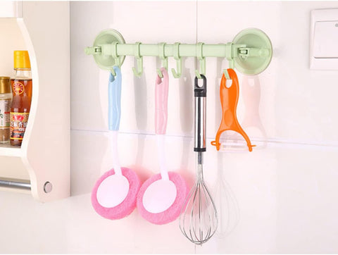 1655 Towel Bar, Towel Holder with Moveable Hooks, Utensil Hanger in Kitchen I Bathroom, No Drill Easy to Install Hanging Rack - SWASTIK CREATIONS The Trend Point