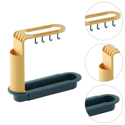 7677 Telescopic Sink Adjustable Sponge Soap Dish Cloth Holder Drainer Tray - SWASTIK CREATIONS The Trend Point