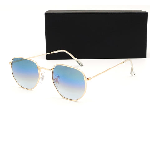Louis Kouros-3548 Tarth Square Blue-Gold Sunglasses For Men & Women~LK-3548