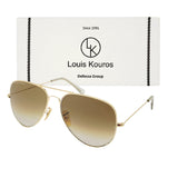 Louis Kouros-3026 Armstoner Aviator Brown-Gold Sunglasses For Men & Women~LK-3026 - SWASTIK CREATIONS The Trend Point