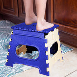 2009_12 Inch Plastic Folding Step Stool for Kids and Adults with Handle (Multicolor) - SWASTIK CREATIONS The Trend Point