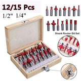 0406 -12/15pcs Milling Cutter Router Bit Set - SWASTIK CREATIONS The Trend Point