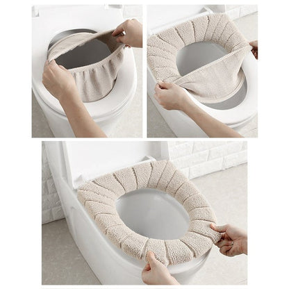 1458 Winter Comfortable Soft Toilet Seat Mat Cover Pad Cushion Plush - SWASTIK CREATIONS The Trend Point