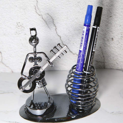 1640 Girl Musician Playing  Pen Stand Showpiece - SWASTIK CREATIONS The Trend Point
