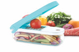 8108 Ganesh 7 in 1 Plastic Vegetable Dicer, Blue - SWASTIK CREATIONS The Trend Point