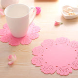 5976 Kitchen Gadget Accessories Plate Cup Mat Rose, Simple Circular Coasters for Kitchen Cafe Restaurant, Placemats for Dining Table, Coasters, Tabletop Protection, Anti-Scald Easy to clean (1 Pc)