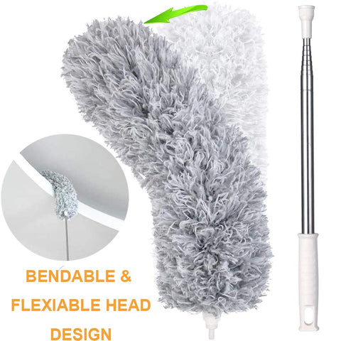 1279 Microfiber Dusters for Cleaning, Telescoping Feather Duster with 100 inches Extendable Handle Pole, Dusting Cleaning Tools for Cleaning High Ceiling, Ceiling Fan, Blinds, Cobwebs, Furniture, Cars
