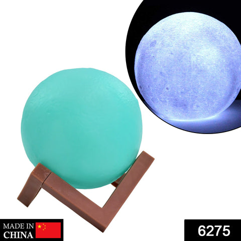 6275 Moon Night Lamp Blue Color with wooden Stand Night Lamp for Bedroom - SWASTIK CREATIONS The Trend Point