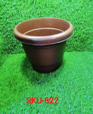 0822 Garden Heavy Plastic Planter Pot/Gamla  (Brown, Pack of 1) - SWASTIK CREATIONS The Trend Point