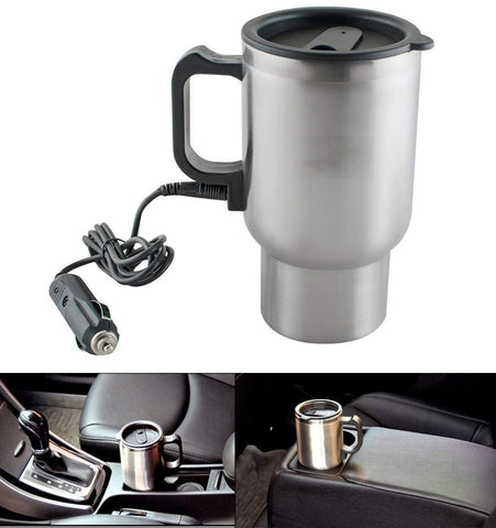 0551 -12V Car Charging Electric Kettle Mug (Silver) - SWASTIK CREATIONS The Trend Point