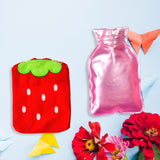 6516 Strawberry small Hot Water Bag with Cover for Pain Relief, Neck, Shoulder Pain and Hand, Feet Warmer, Menstrual Cramps. - SWASTIK CREATIONS The Trend Point