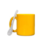 4948 Yellow Coffee Mug With Spoon Ceramic Mugs to Gift your Best Friend Tea Mugs Coffee Mugs Microwave Safe. - SWASTIK CREATIONS The Trend Point